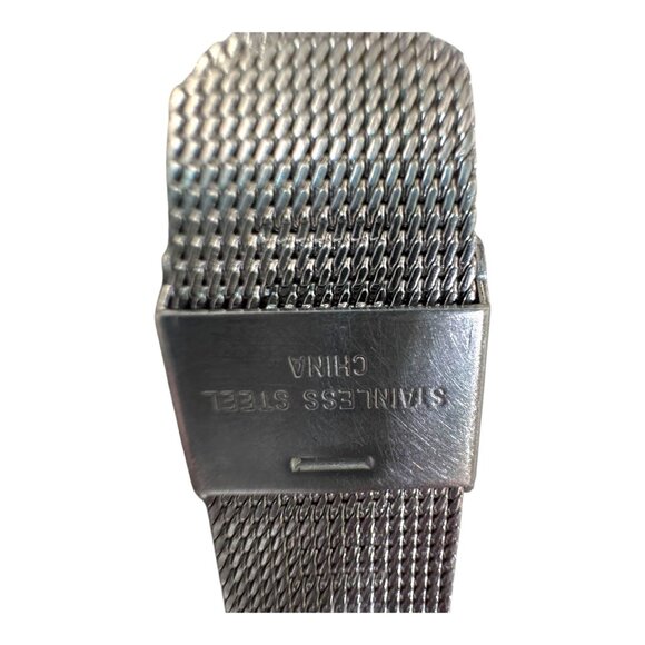 Vintage Mesh Peugeot Quartz Stainless Steel Watch Two Tone Gold Dial 9" READ - Picture 7 of 10